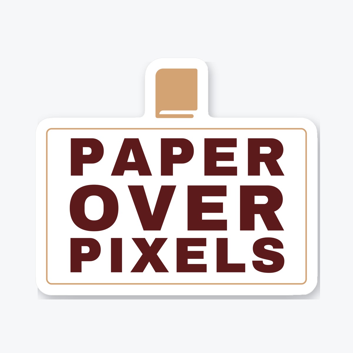 Paper Over Pixels die-cut sticker