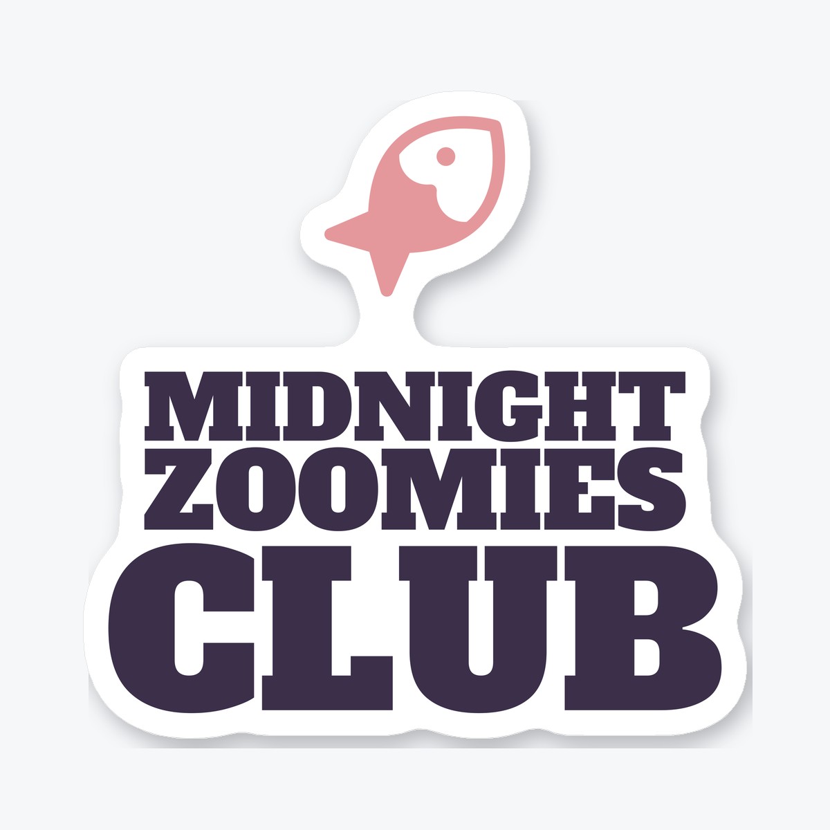 Midnight Zoomies Club die-cut sticker