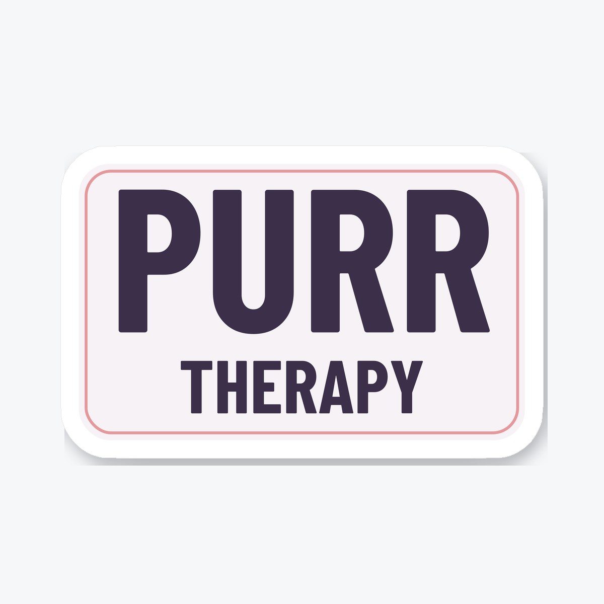 Purr Therapy die-cut sticker