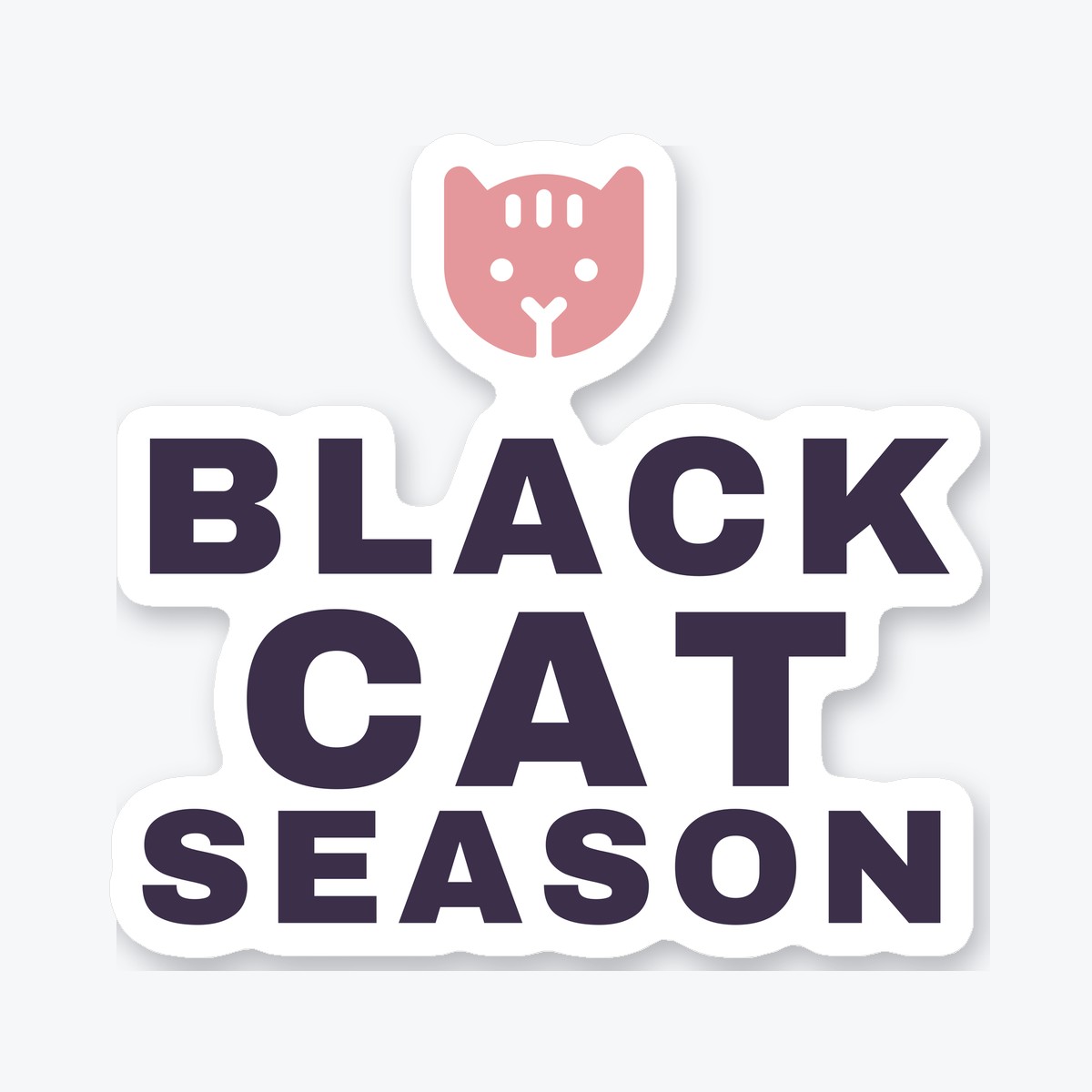 Black Cat Season die-cut sticker