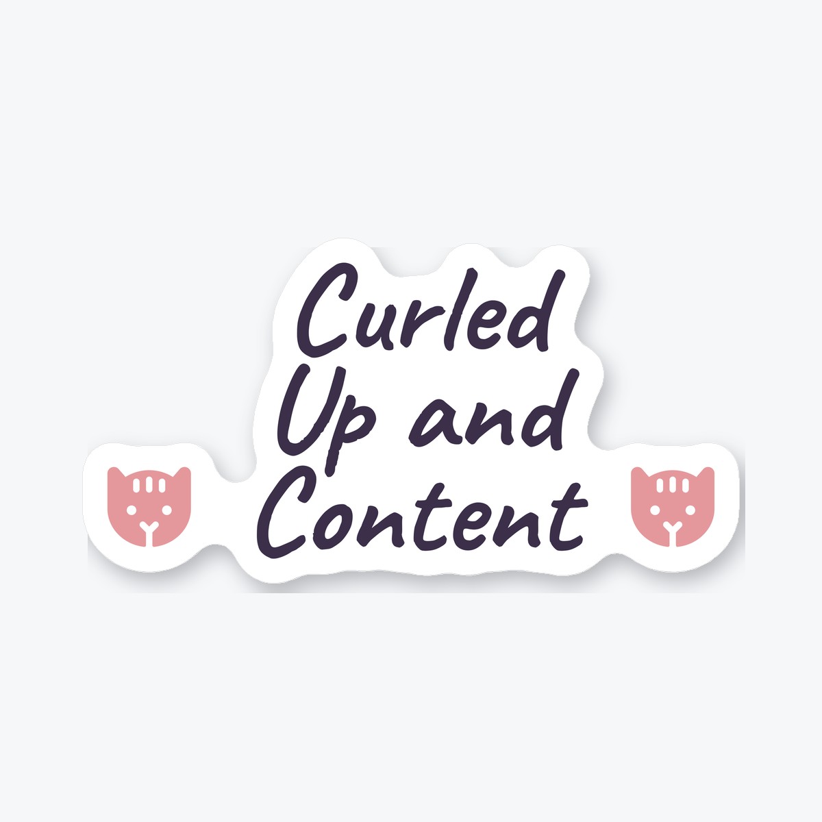 Curled Up and Content die-cut sticker