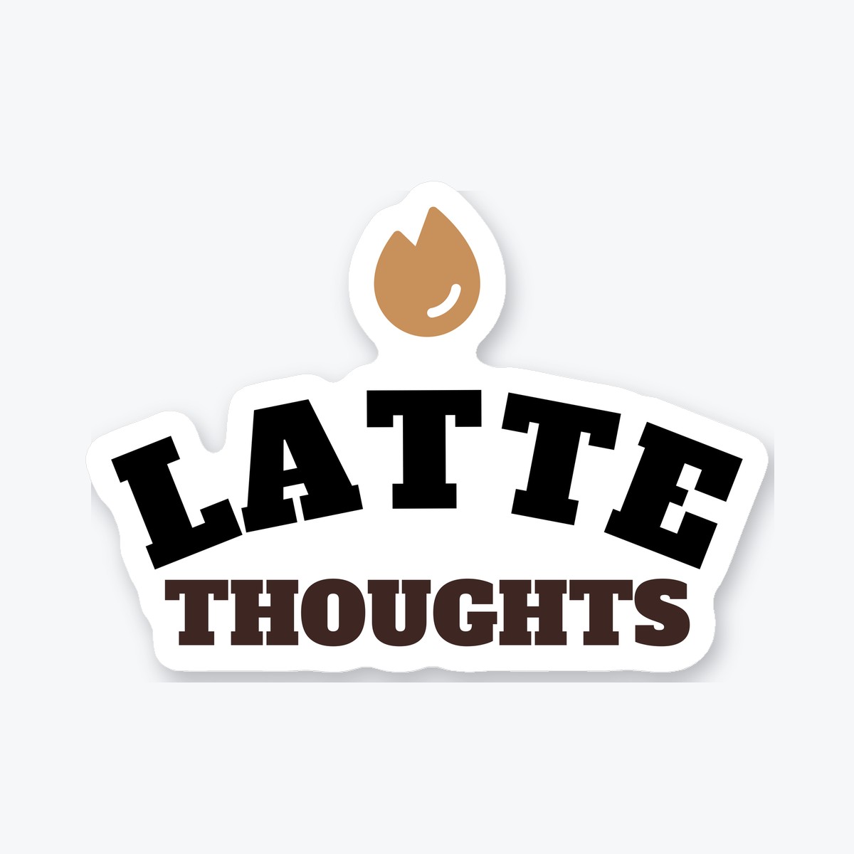 Latte Thoughts die-cut sticker