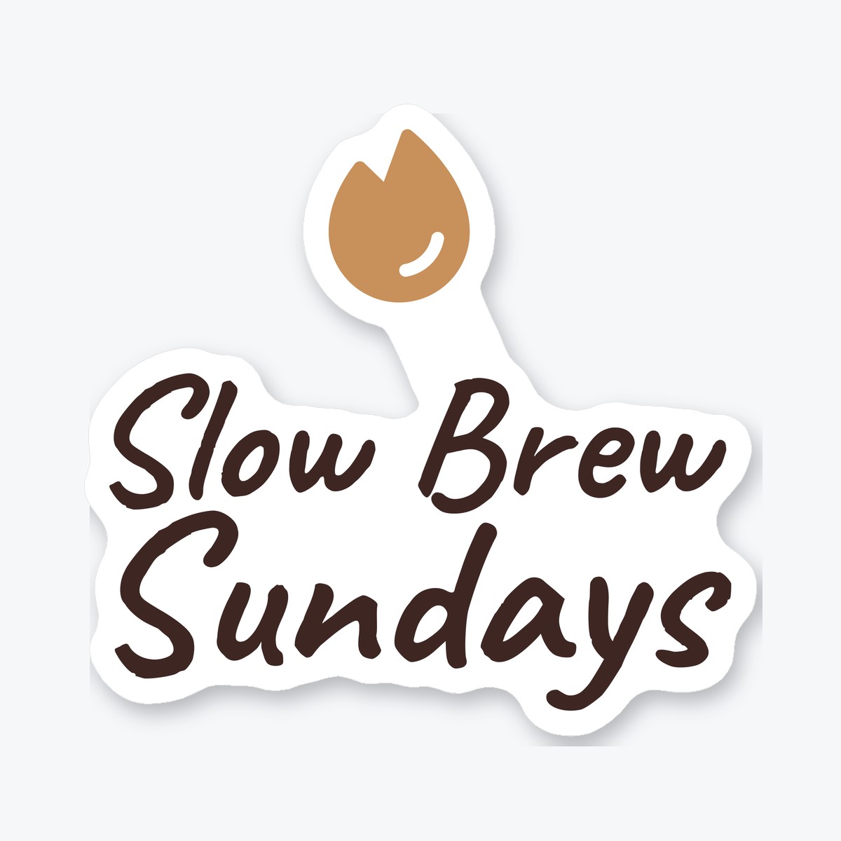 Slow Brew Sundays die-cut sticker