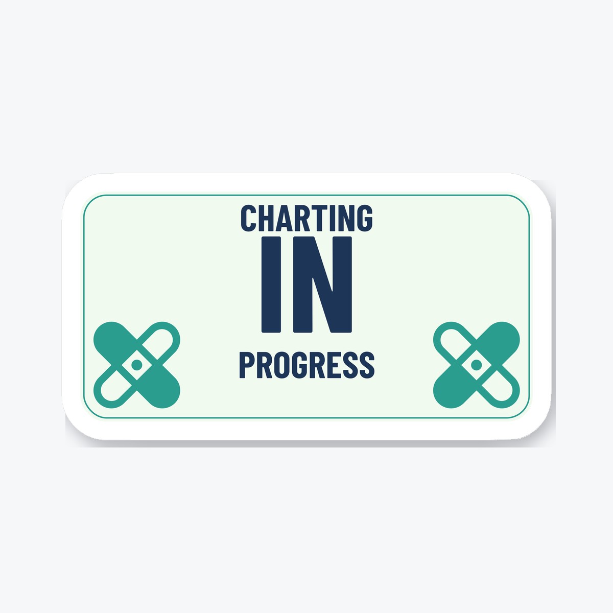 Charting in Progress die-cut sticker
