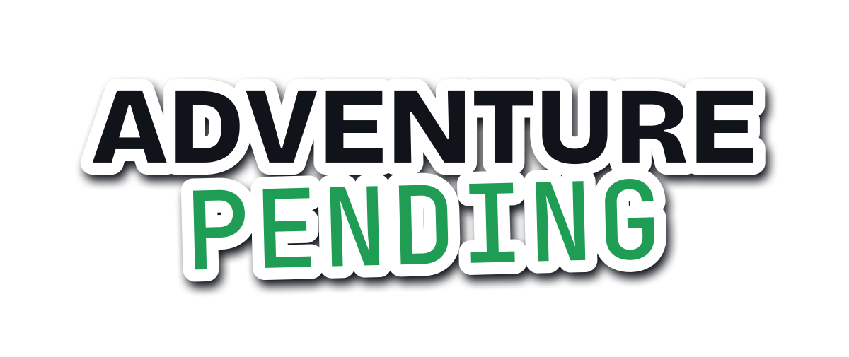 Adventure Pending die-cut sticker