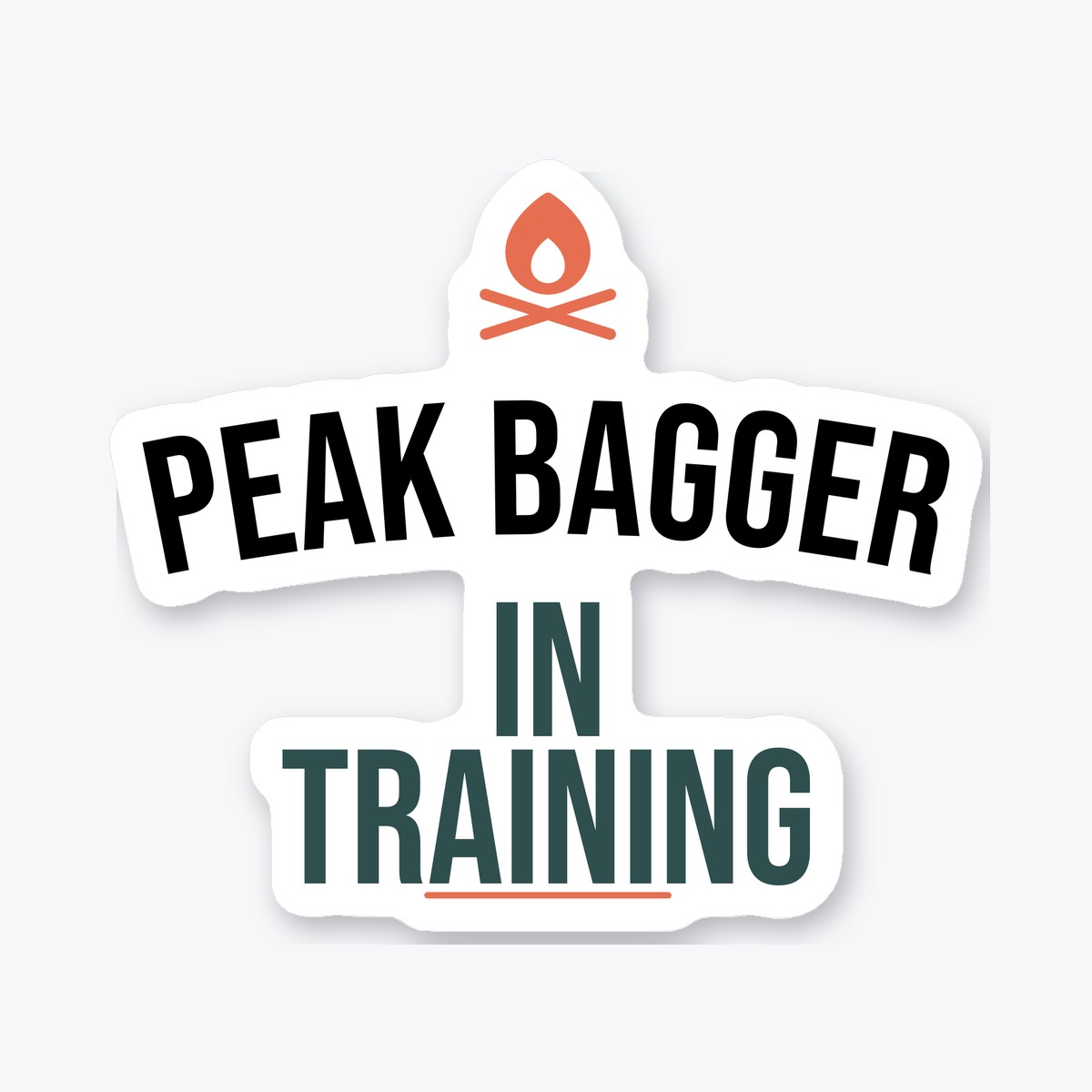 Peak Bagger in Training die-cut sticker