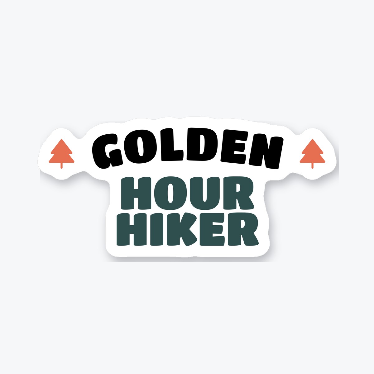 Golden Hour Hiker die-cut sticker